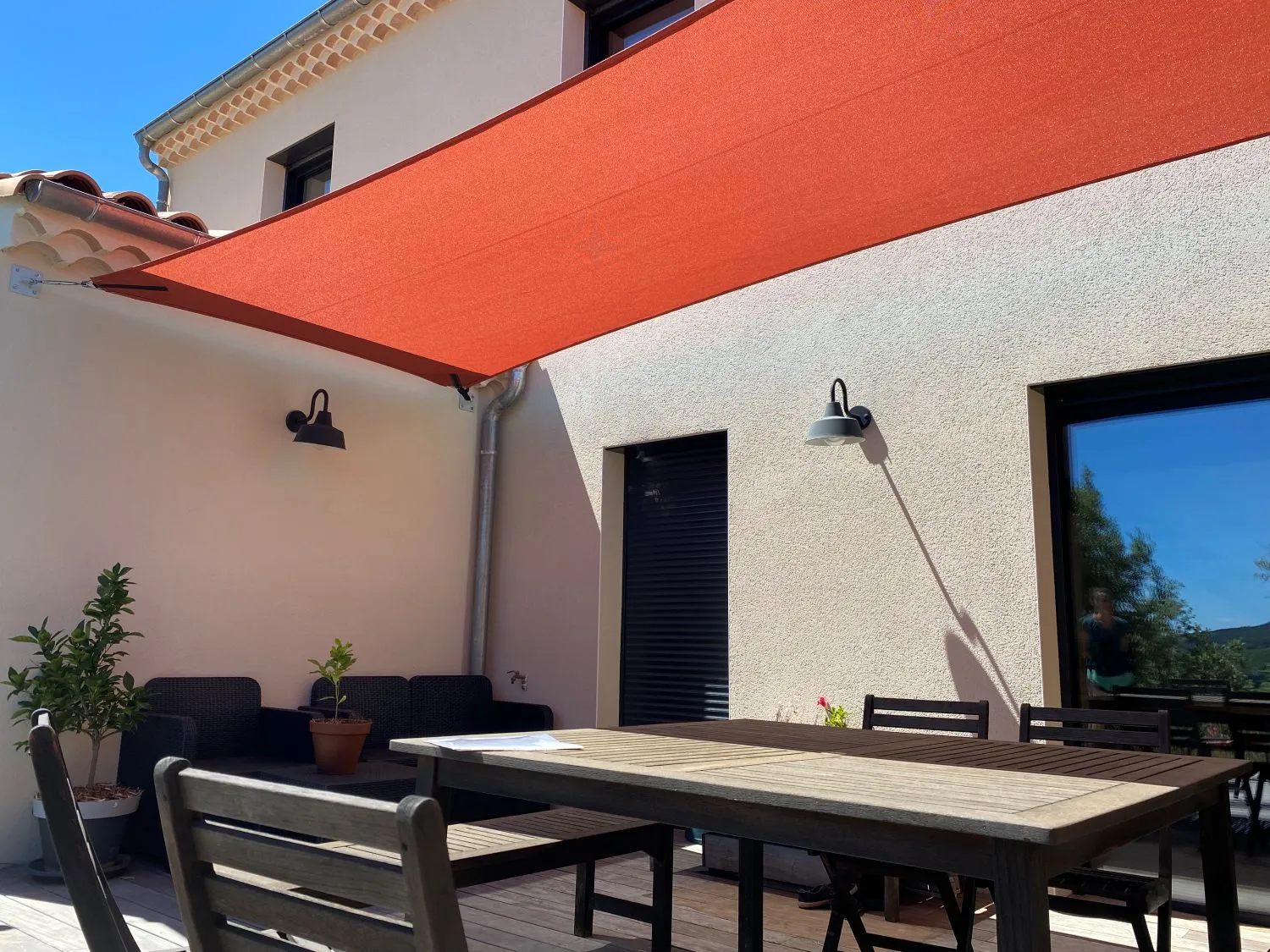 Voile d'ombrage rectangulaire pour terrasse