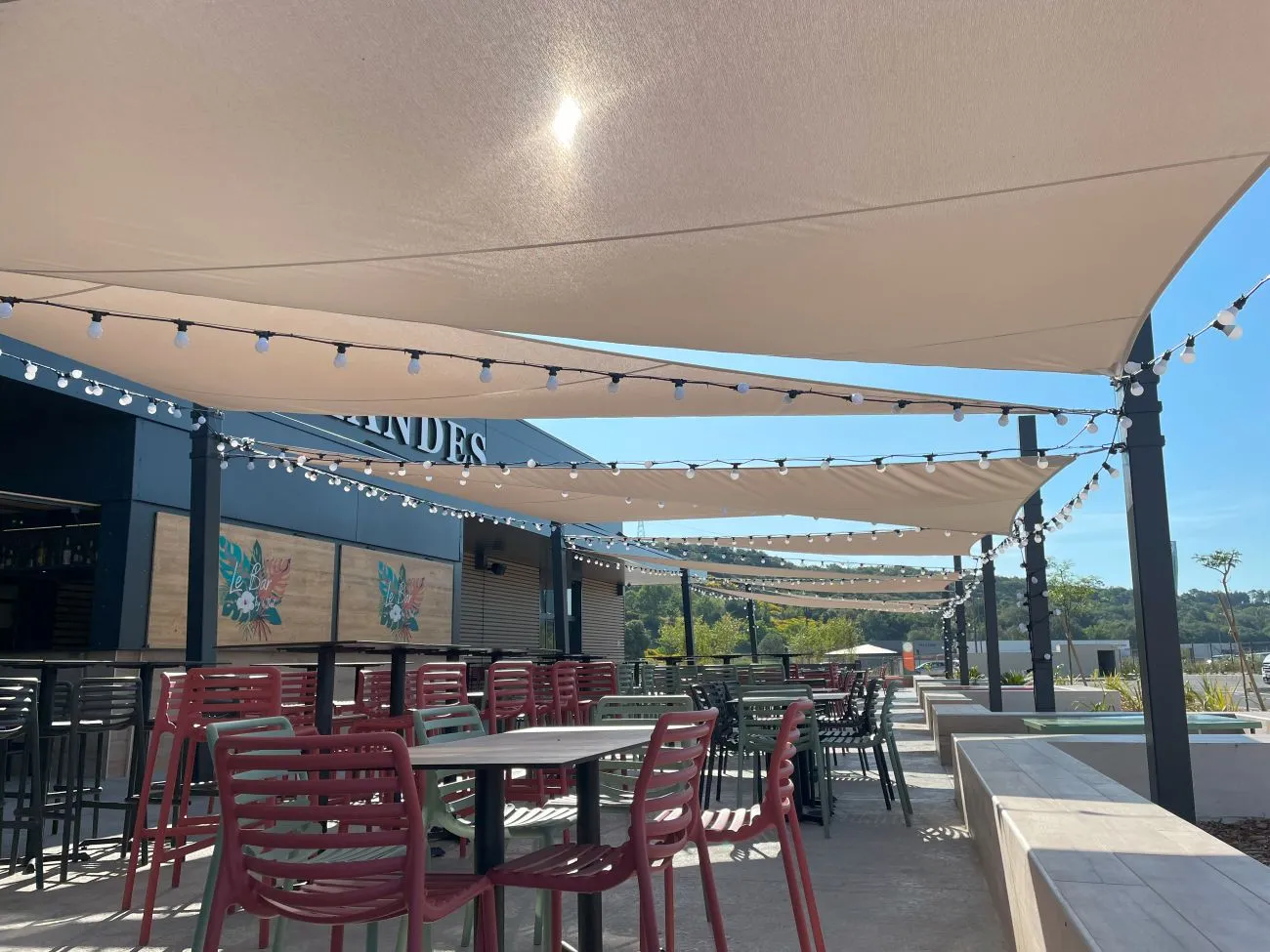 voile d'ombrage M1 pour restaurant